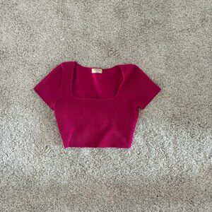 Aritzia Babaton Cropped Sculpt knit top